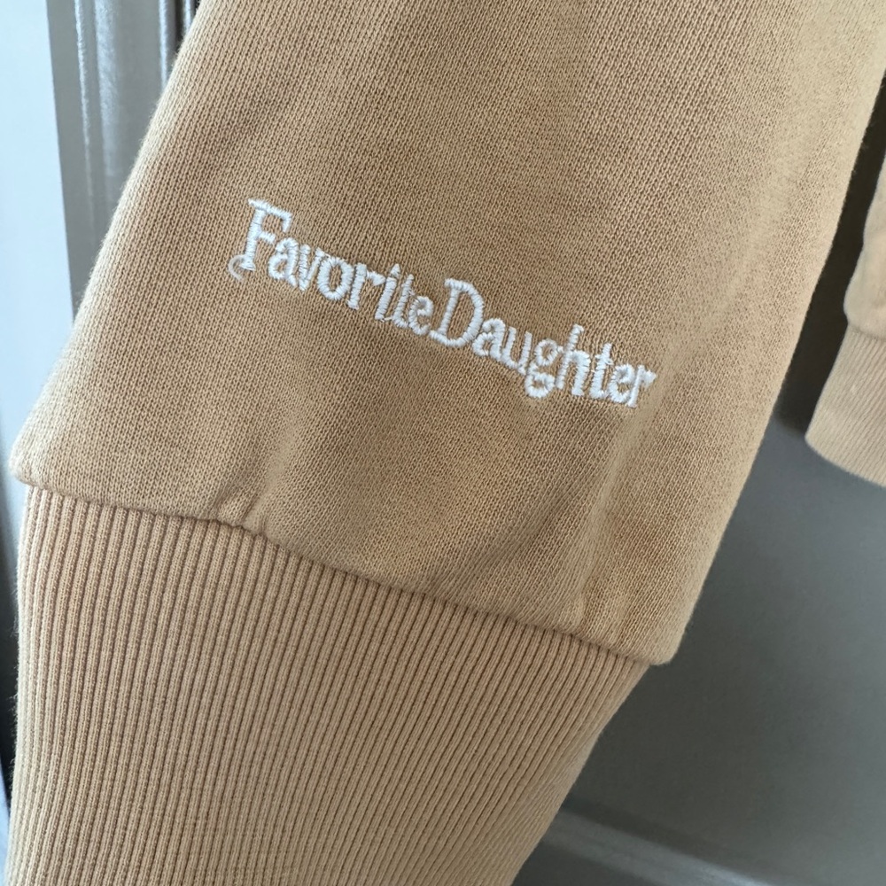 Favorite Daughter Beige Crewneck Off the Shoulder